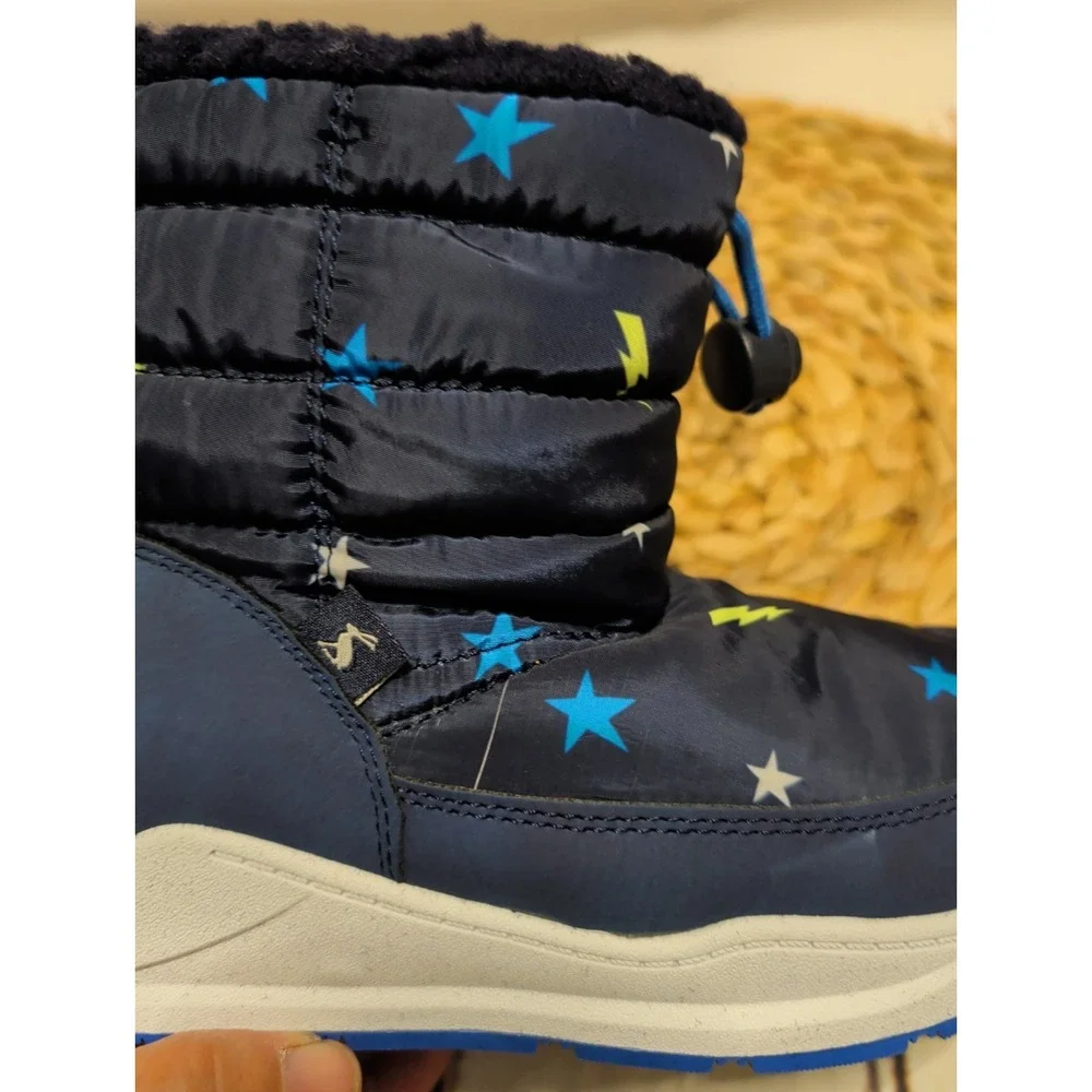 Joules Kids Winter Boot Sz 4‎ Stars And Lightening Bolts Navy Blue NWT